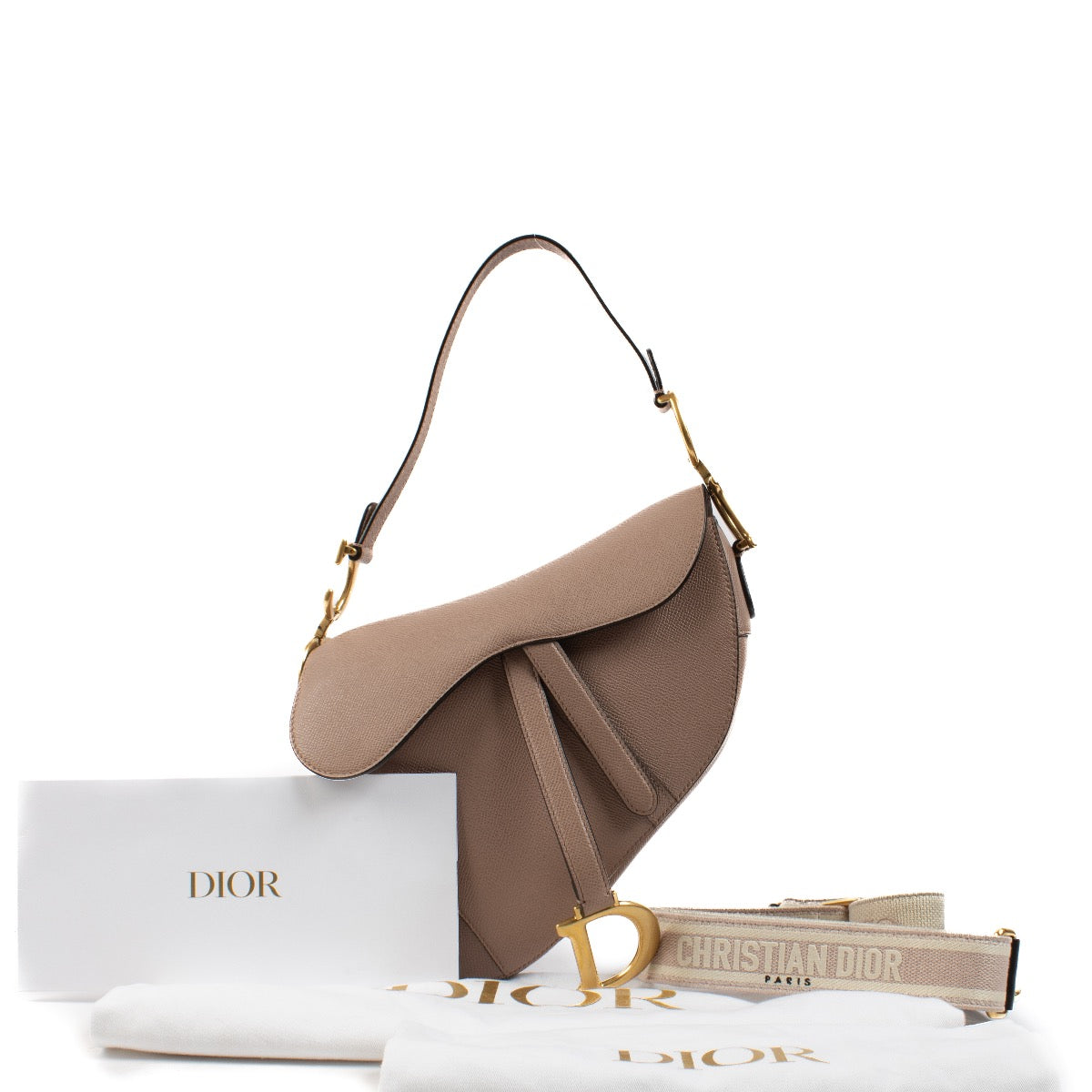 shop 100% authentic second hand Christian Dior Blush Saddle Bag With Strap on Labellov.com