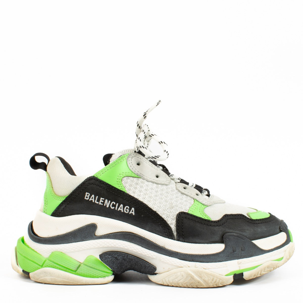 Buy authentic second hand Balenciaga Lime Black Triple S Sneakers - Size 37 at Labellov.com