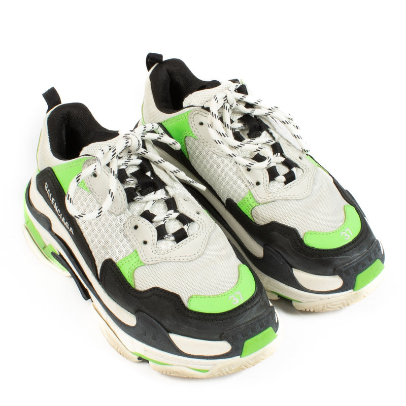 Buy authentic second hand Balenciaga Lime Black Triple S Sneakers - Size 37 at Labellov.com