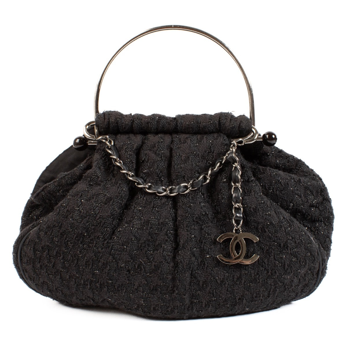 buy 100% authentic pre loved Chanel Black Tweed Boucle Knitting Bag on Labellov.com