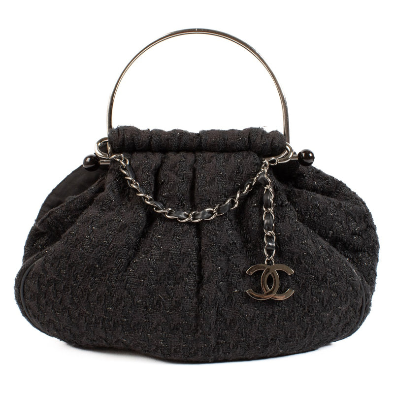 buy 100% authentic pre loved Chanel Black Tweed Boucle Knitting Bag on Labellov.com