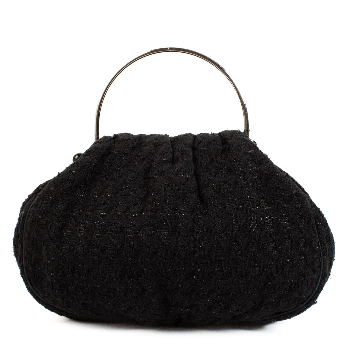 buy 100% authentic pre loved Chanel Black Tweed Boucle Knitting Bag on Labellov.com