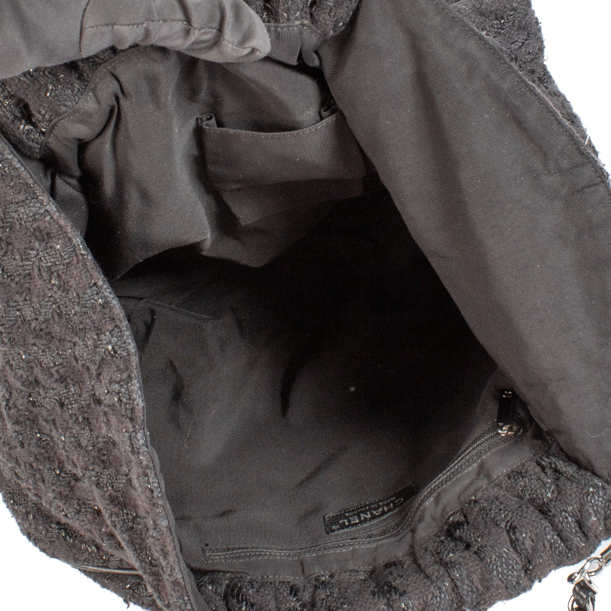buy 100% authentic pre loved Chanel Black Tweed Boucle Knitting Bag on Labellov.com