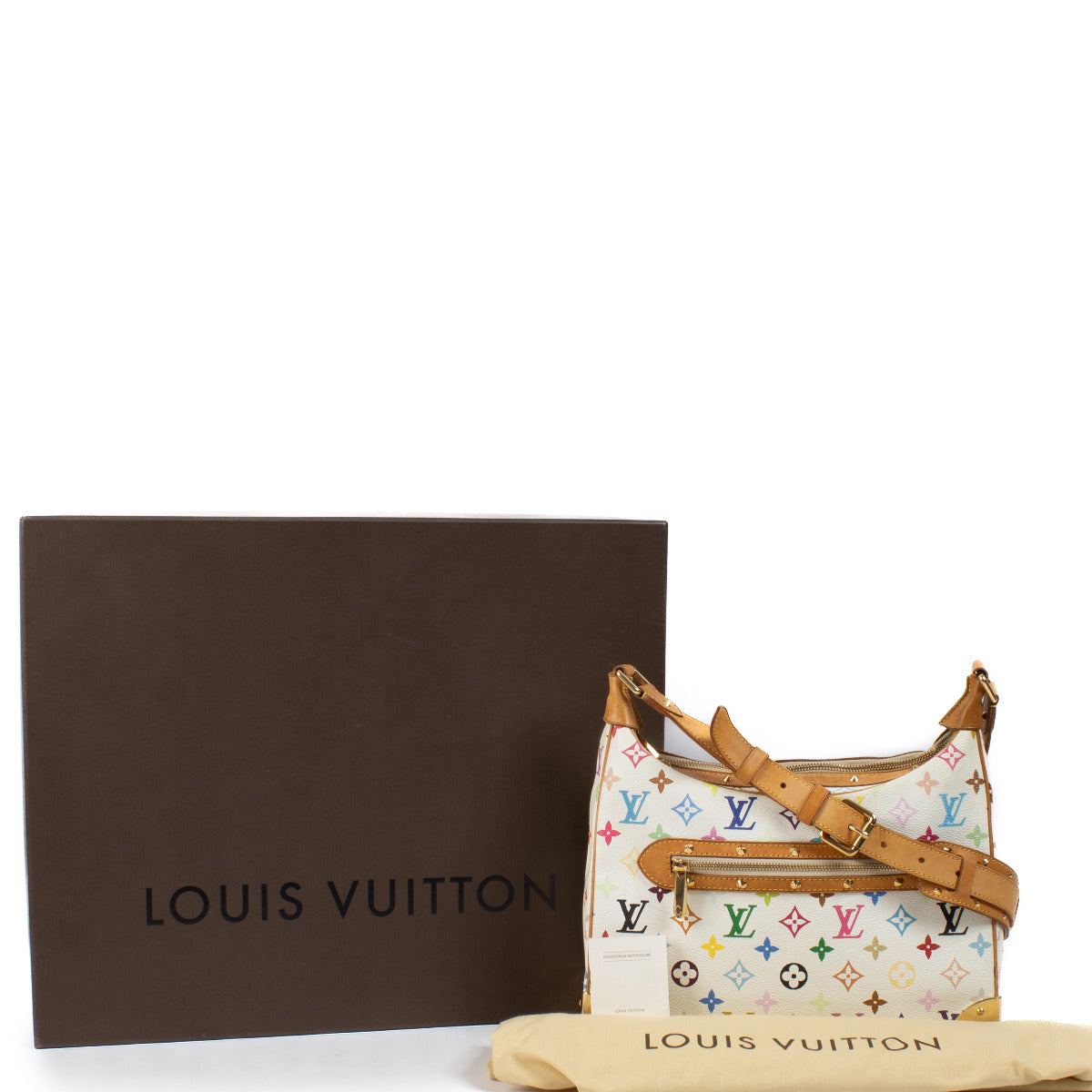 Louis Vuitton White Monogram Multicolor Boulogne Bag