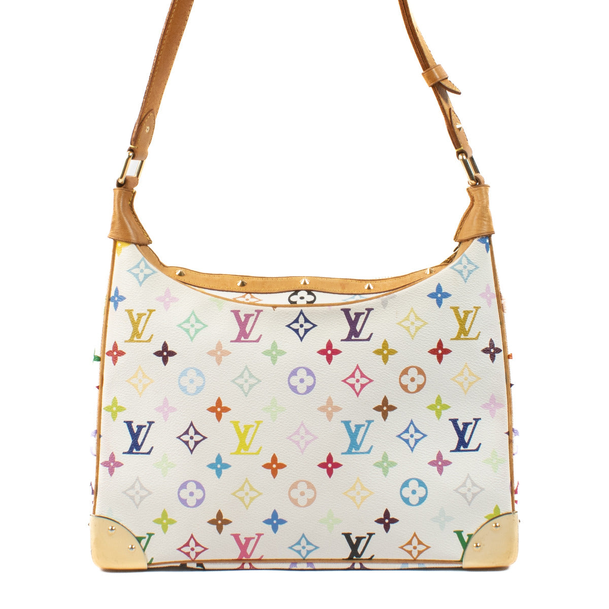 Louis Vuitton White Monogram Multicolor Boulogne Bag