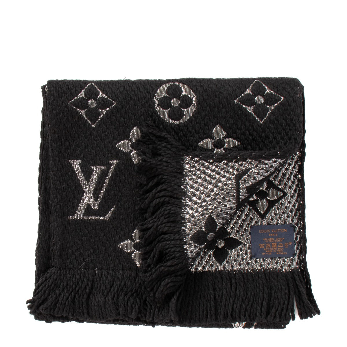 Louis Vuitton Black Logomania Shine Scarf