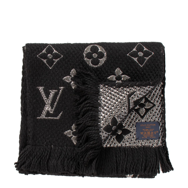 Louis Vuitton Black Logomania Shine Scarf