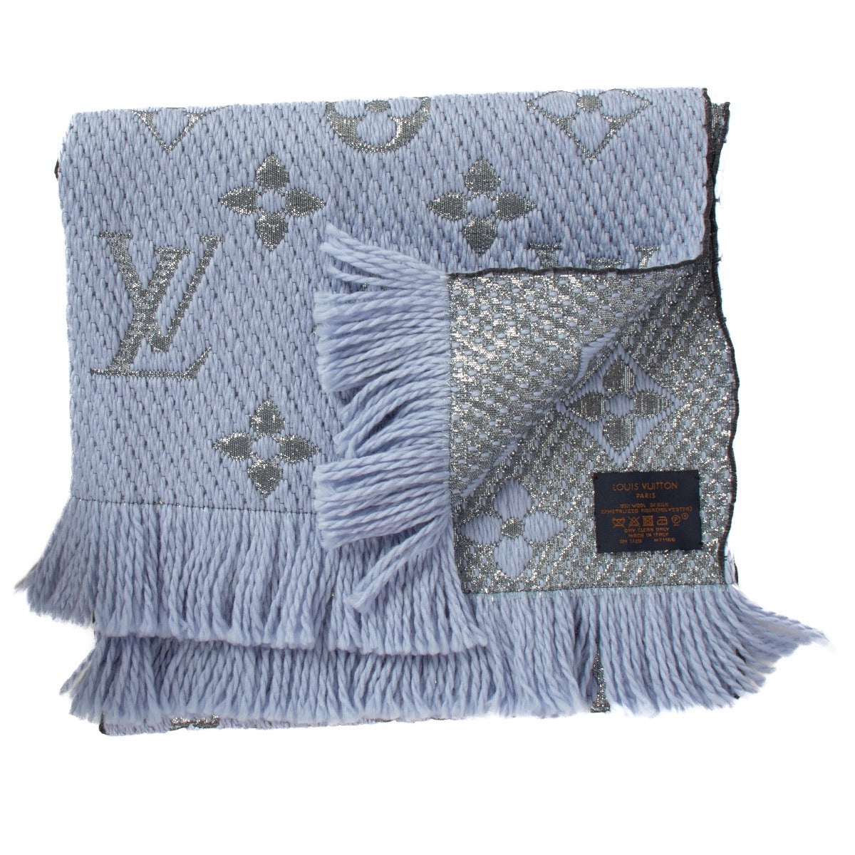 Louis Vuitton Light Blue Logomania Shine Scarf