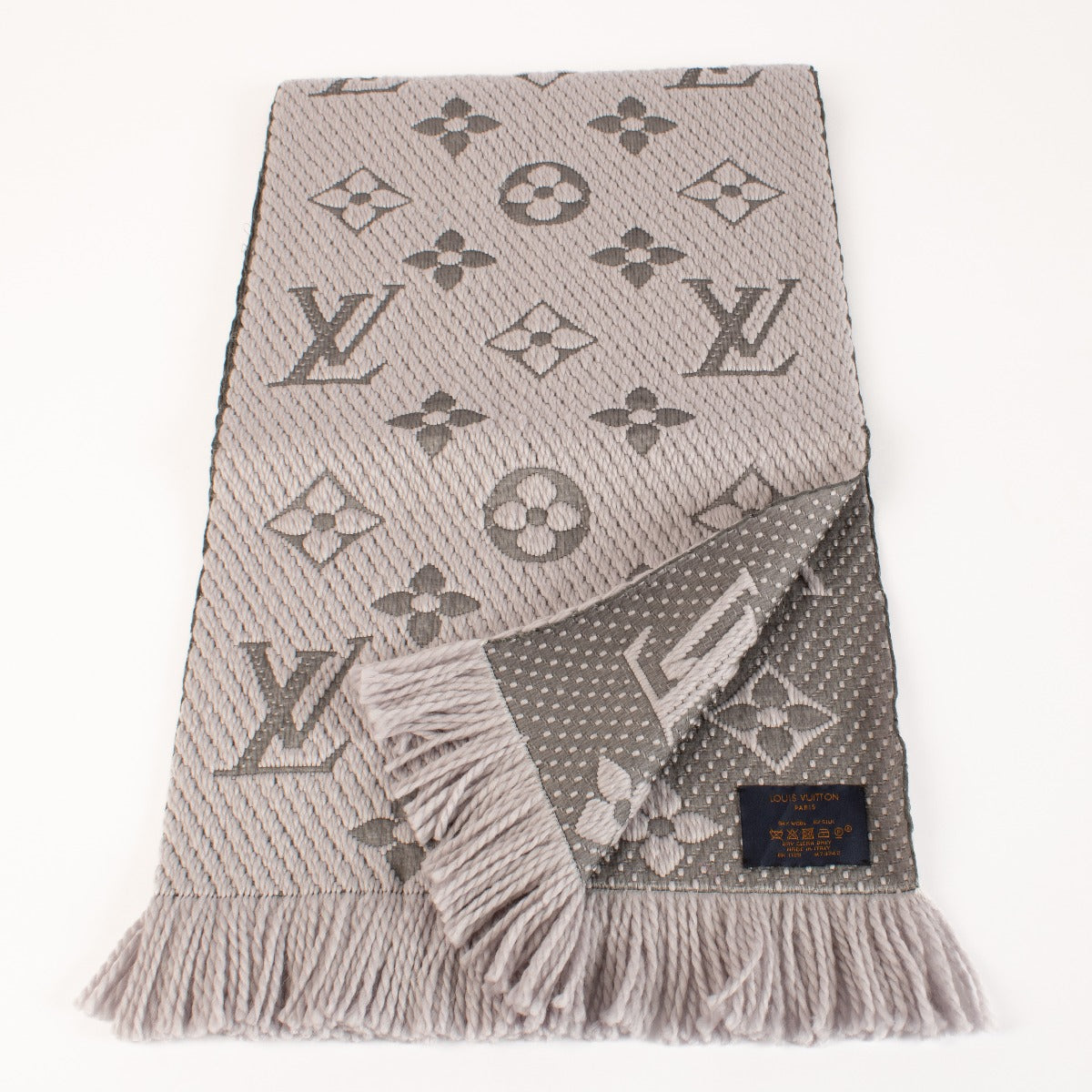 Louis Vuitton Grey Logomania Scarf