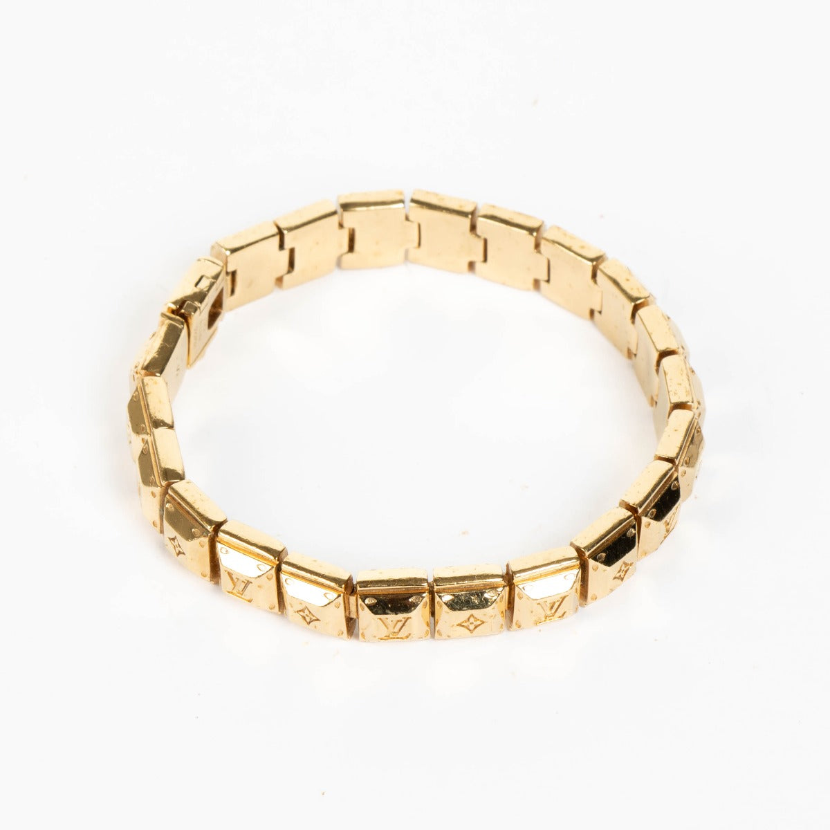 Shop this authentic Louis Vuitton Nanogram Gold Bracelet Size Small pre-loved on Labellov.com