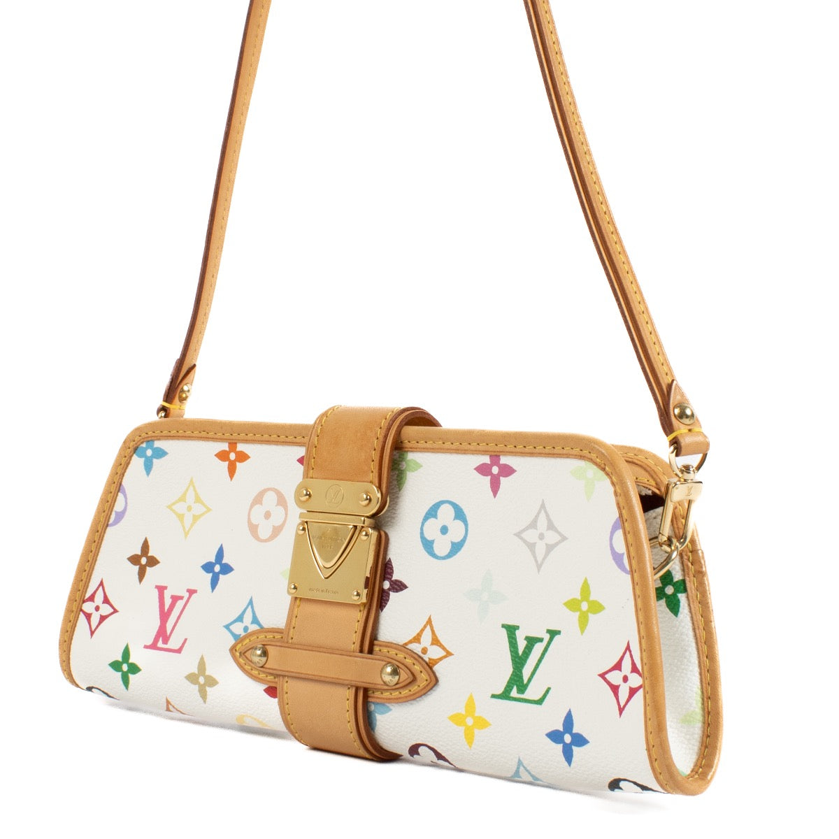 Authentic second hand Louis Vuitton White Monogram Multicolore Shirley Bag on Labellov.com