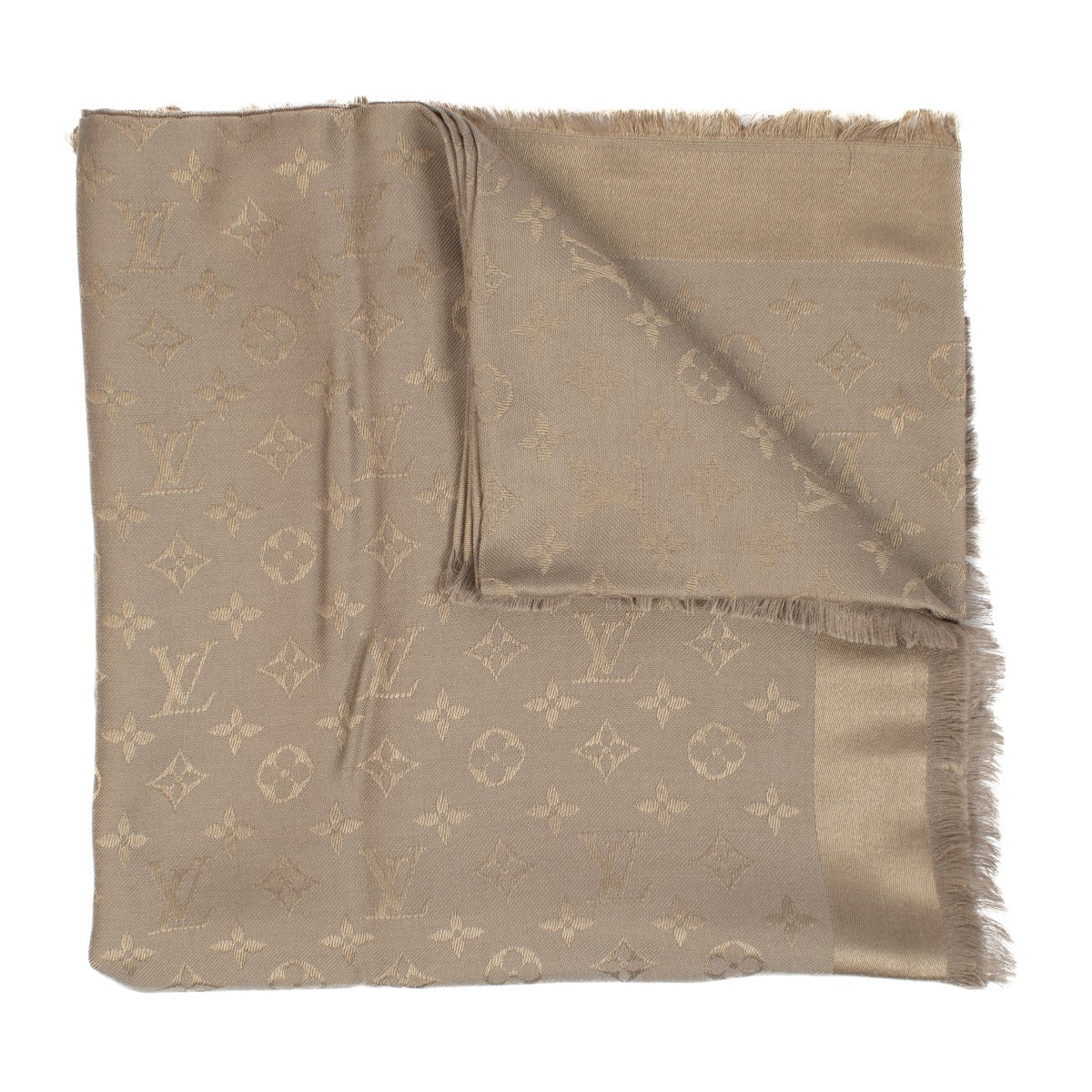 Louis Vuitton Taupe Monogram Classic Shawl