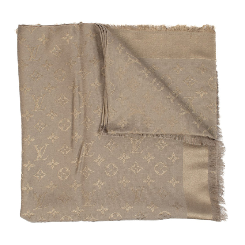 Louis Vuitton Taupe Monogram Classic Shawl