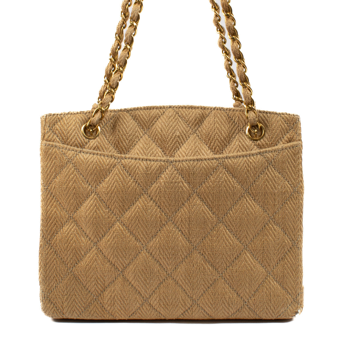 Chanel Vintage Geweven Strooien Shopper