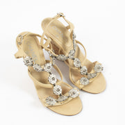 shop 100% authentic second hand Chanel Beige Wedge Sandals - Size 38 on Labellov.com