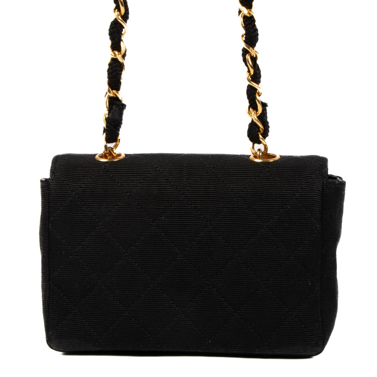 Chanel Black Fabric Micro Classic Flap Bag