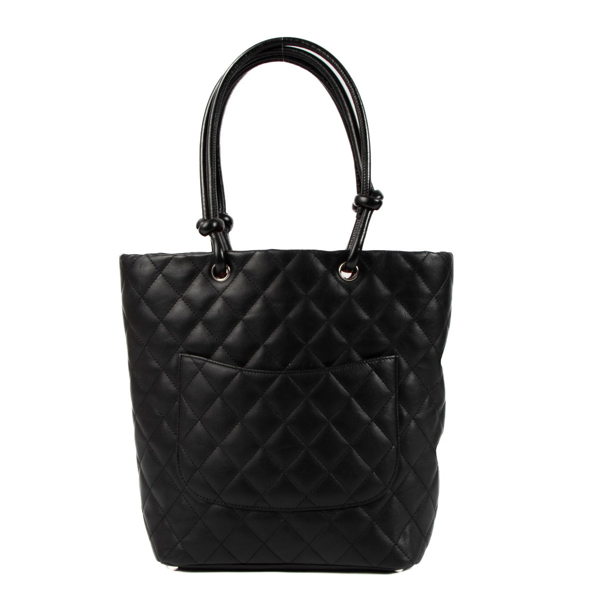 Chanel Zwarte Ligne Cambon Kleine Tote Tas