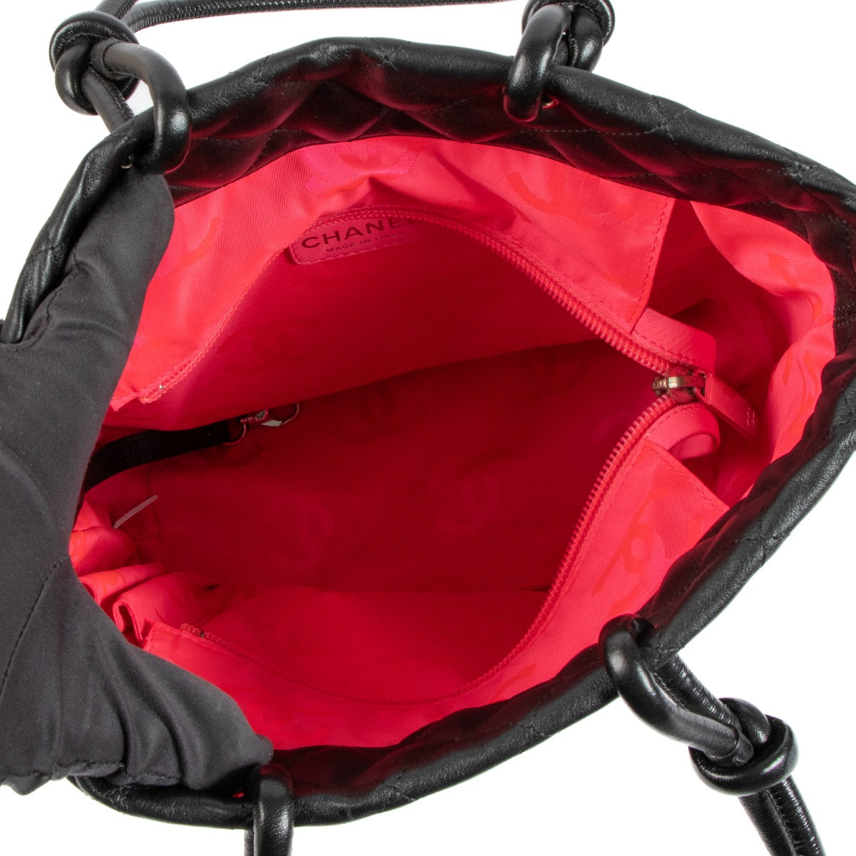 Chanel Zwarte Ligne Cambon Kleine Tote Tas