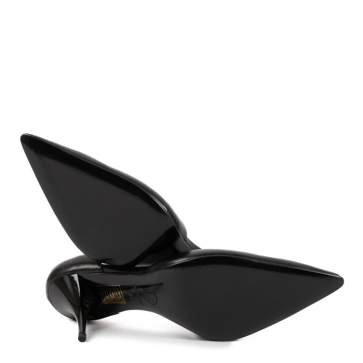Chanel Black Leather CC Pumps - Size 37.5