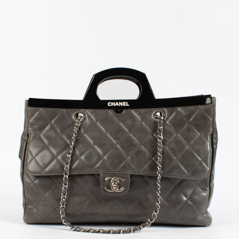 Chanel Grey CC Delivery Top Handle Bag