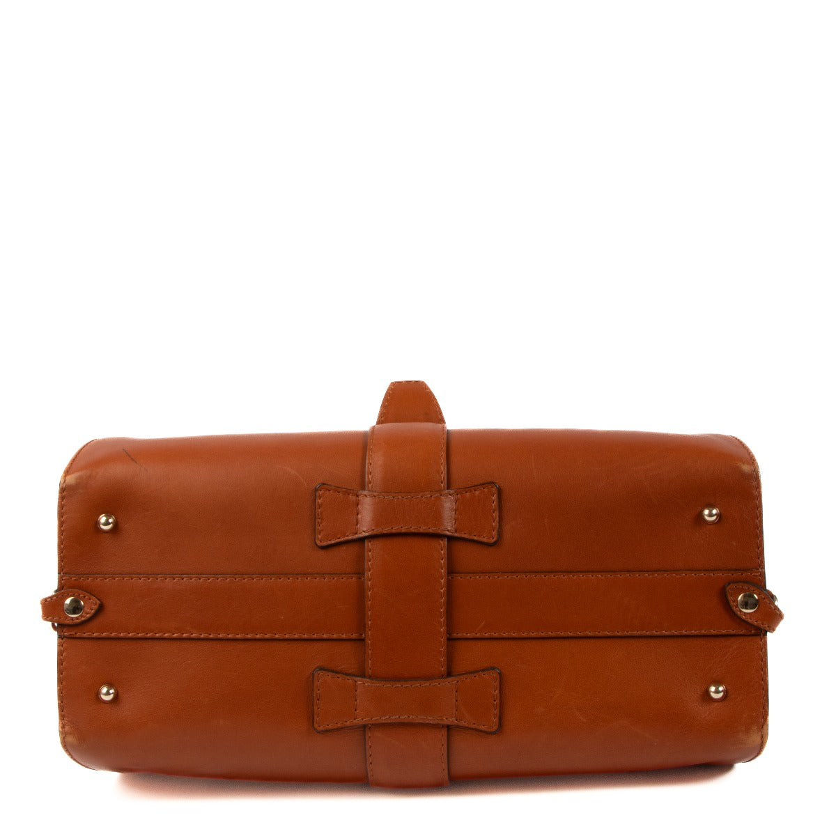 Sac à poignée supérieure Gucci en cuir de chameau avec étrier