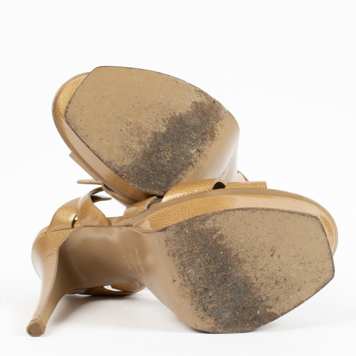 shop 100% authentic second hand Yves Saint Laurent Gold Tribute Heels - Size 37 1/2 on Labellov.com