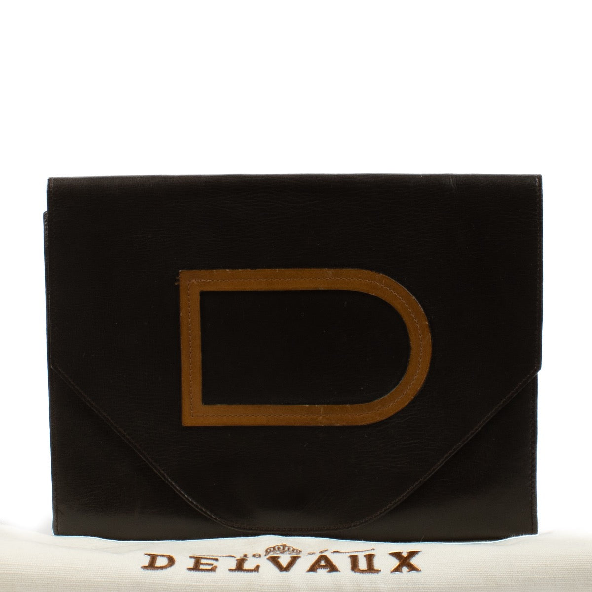 Delvaux Brown Leather Vintage Clutch