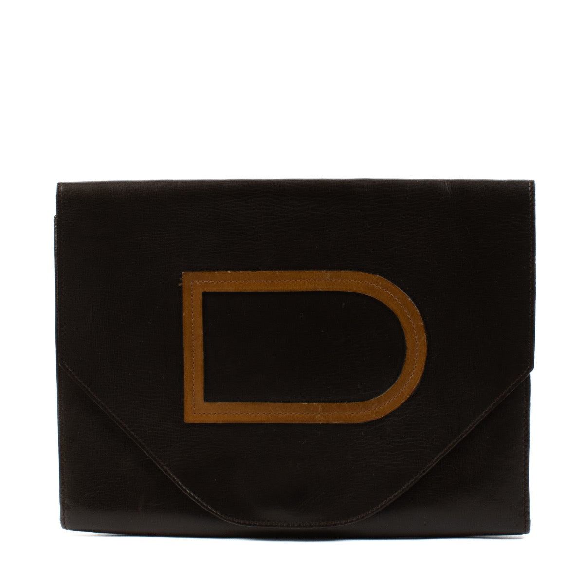 Delvaux Brown Leather Vintage Clutch