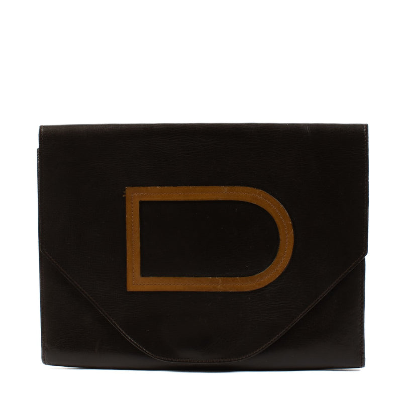 Delvaux Brown Leather Vintage Clutch