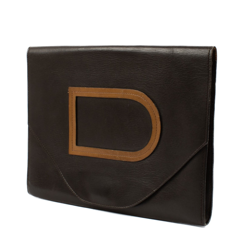 Delvaux Brown Leather Vintage Clutch