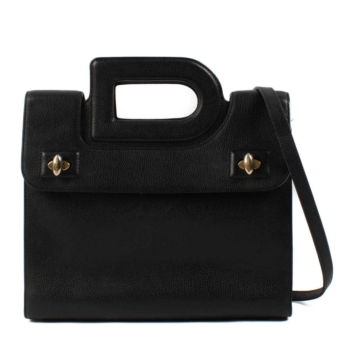 Delvaux Zwart Leren Emeraude PM Handtas