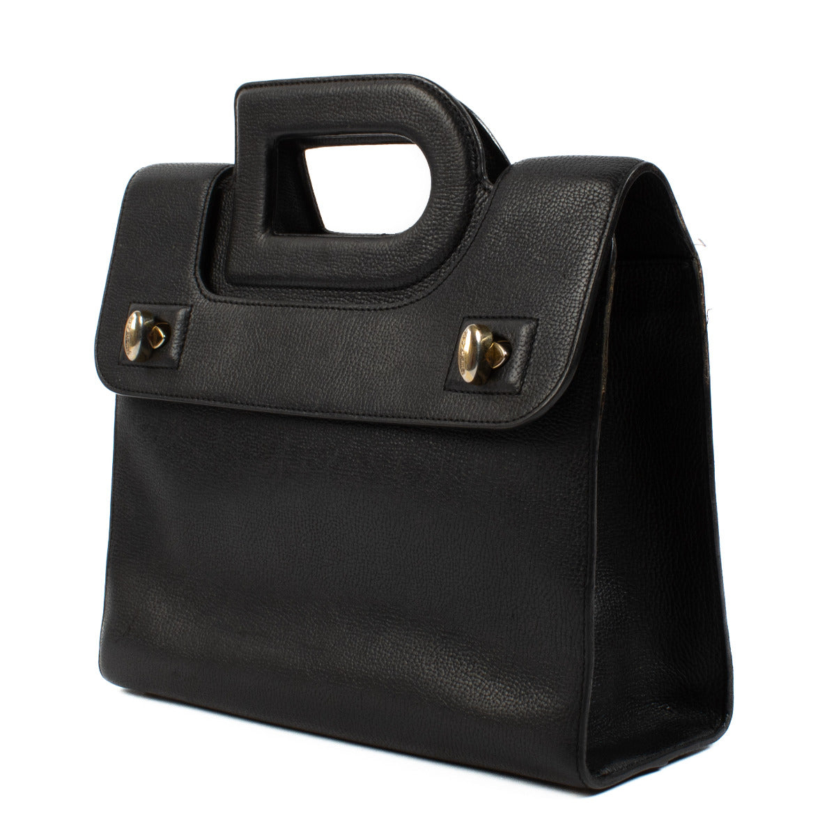 Delvaux Zwart Leren Emeraude PM Handtas