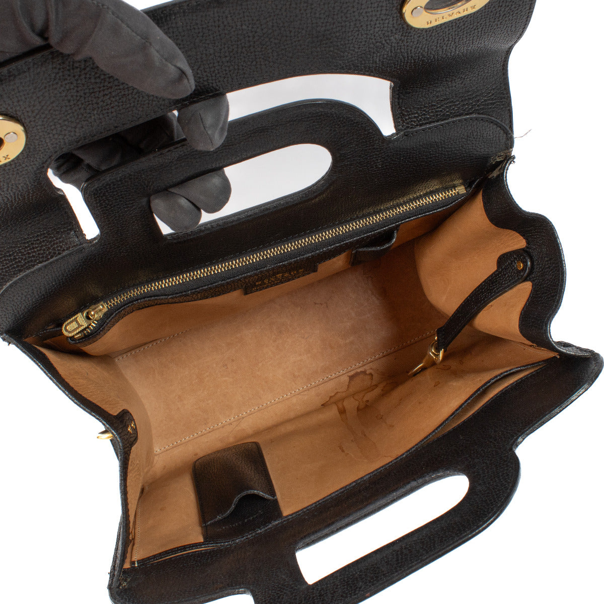 Delvaux Zwart Leren Emeraude PM Handtas
