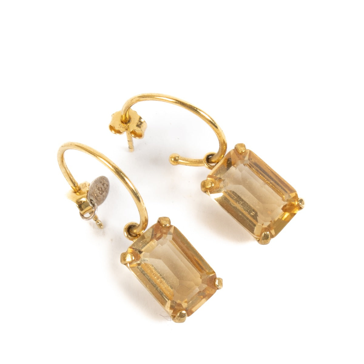 Wouters & Hendrix Gold-plated Citrine Pendant Earrings