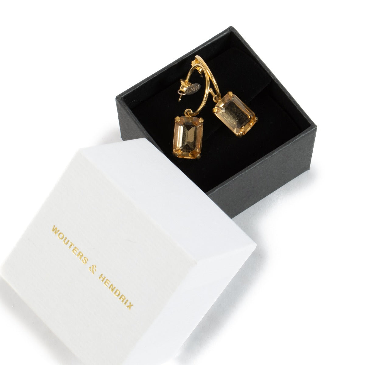 Wouters & Hendrix Gold-plated Citrine Pendant Earrings