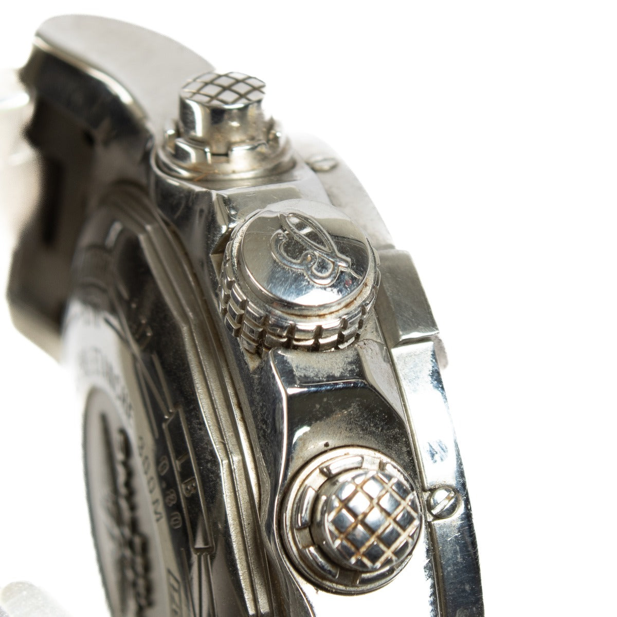 The Breitling Super Avenger II is a robust chronograph watch designed for durability and precision. It features a 48mm stainless steel case with a black dial and luminous hands for enhanced readability. Powered by a self-winding chronograph movement, it o