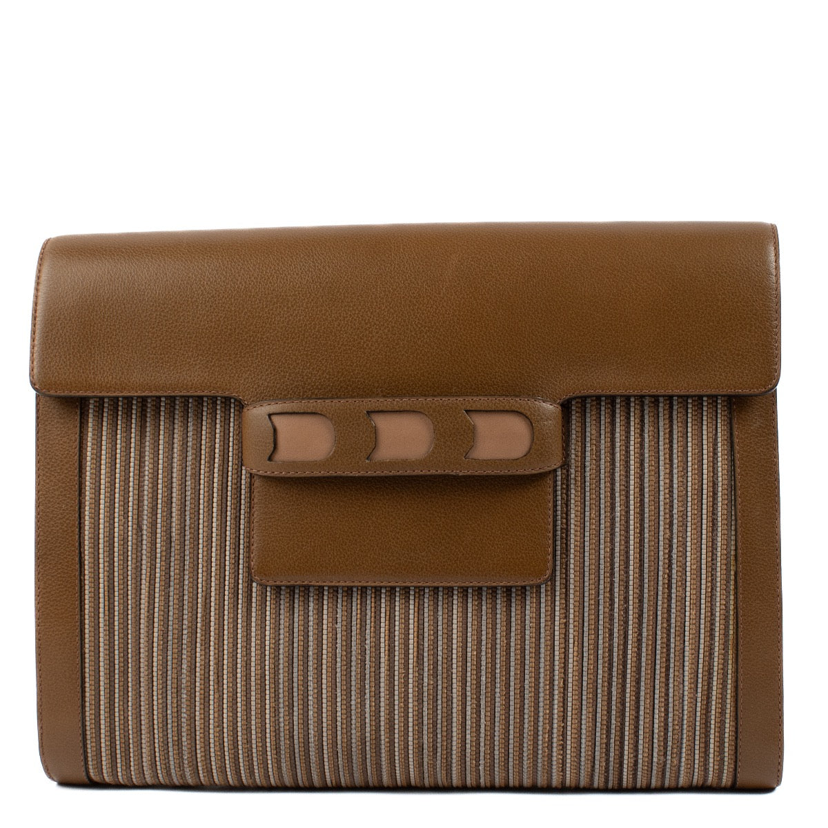 shop 100% authentic second hand Delvaux Brown Toile De Cuir Clutch on Labellov.com