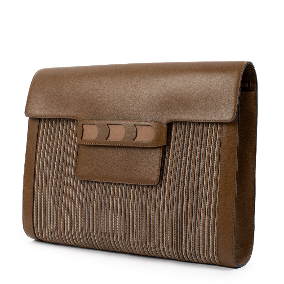 shop 100% authentic second hand Delvaux Brown Toile De Cuir Clutch on Labellov.com