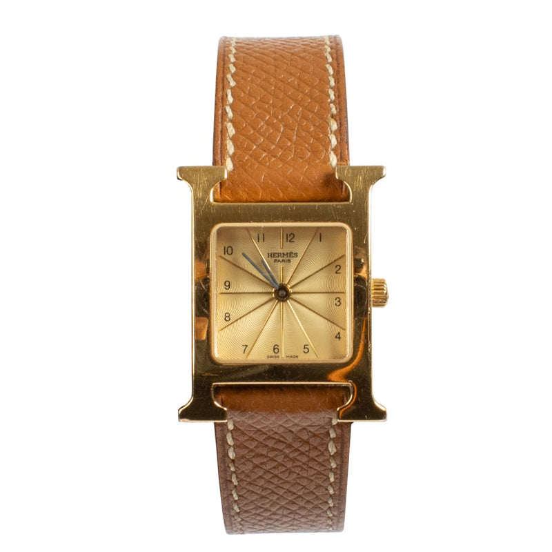 shop 100% authentic second hand Hermès Gold Heure H 21mm Watch on Labellov.com