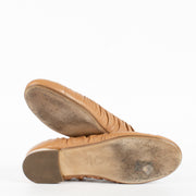 Shop Chanel Pink Ballerina Flats in size 37.5 at Labellov.com. Soft leather, ruched sides, iconic CC toe detail, and elegant metallic heel accent. Very good condition.