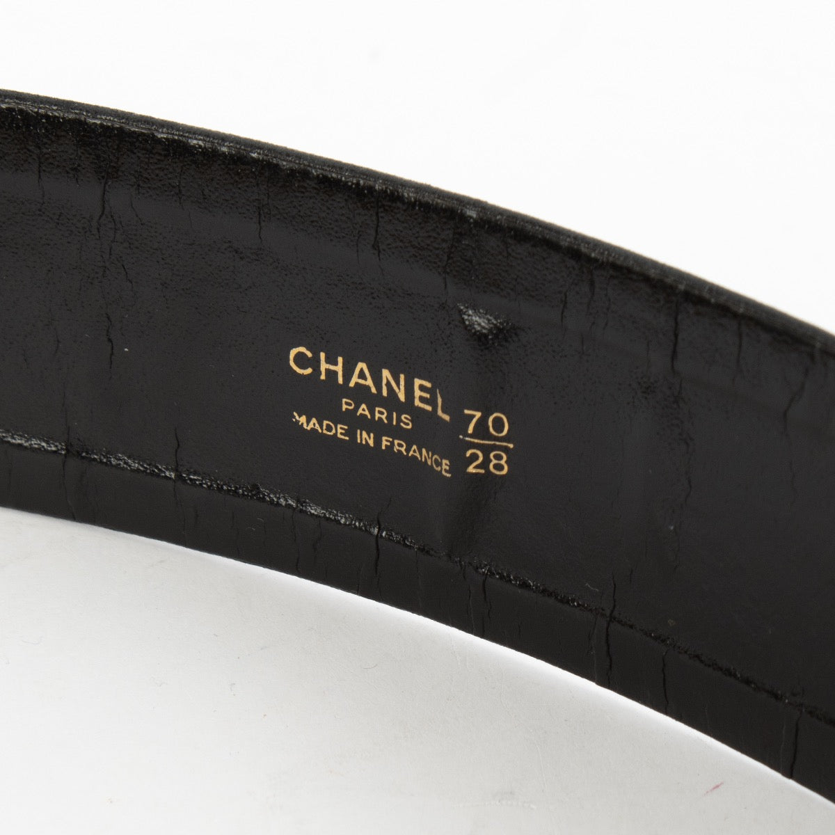 Authentic second-hand Chanel Black Leather Belt - Size 70 on labellov.com