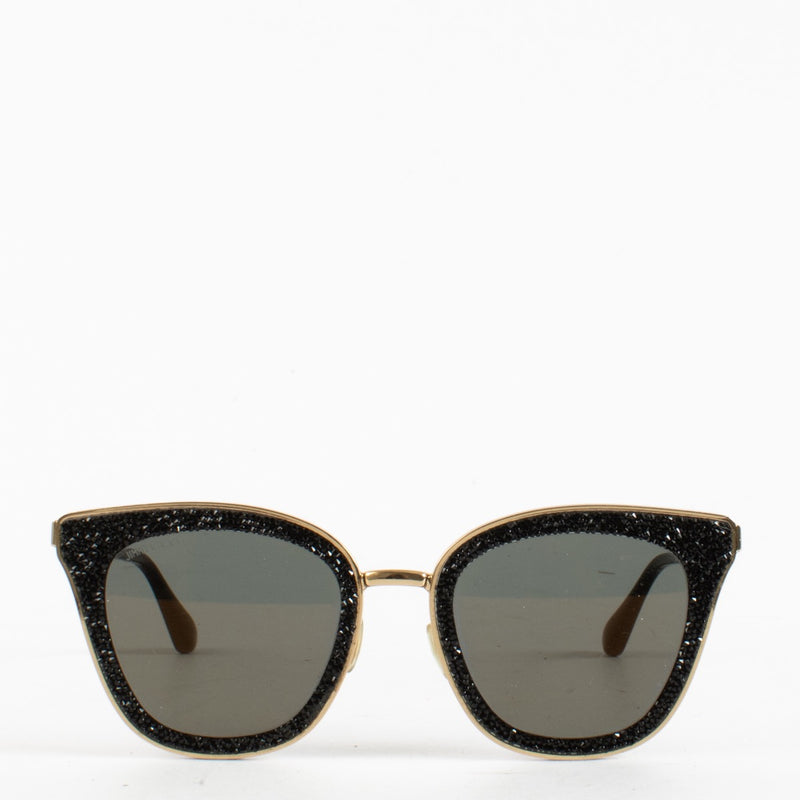 Authentic Second Hand Jimmy Choo Black Cateye Glitter Sunglasses on Labellov.com