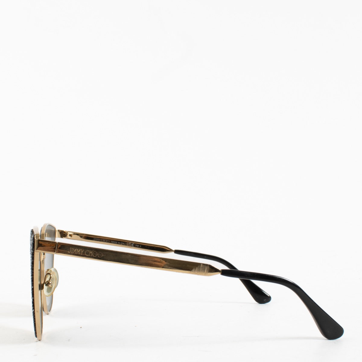 Authentic Second Hand Jimmy Choo Black Cateye Glitter Sunglasses on Labellov.com