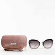 Authentic Second Hand Miu Miu Purple Square Glitter Detail Sunglasses on Labellov.com