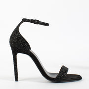 Authentic pre-loved Saint Laurent Black Glitter Amber 105 Sandals — Size 37.5 on Labellov.com