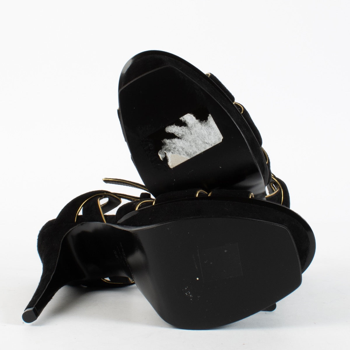 Authentic pre-loved Saint Laurent Black Tribute Sandals — Size 38 on Labellov.com