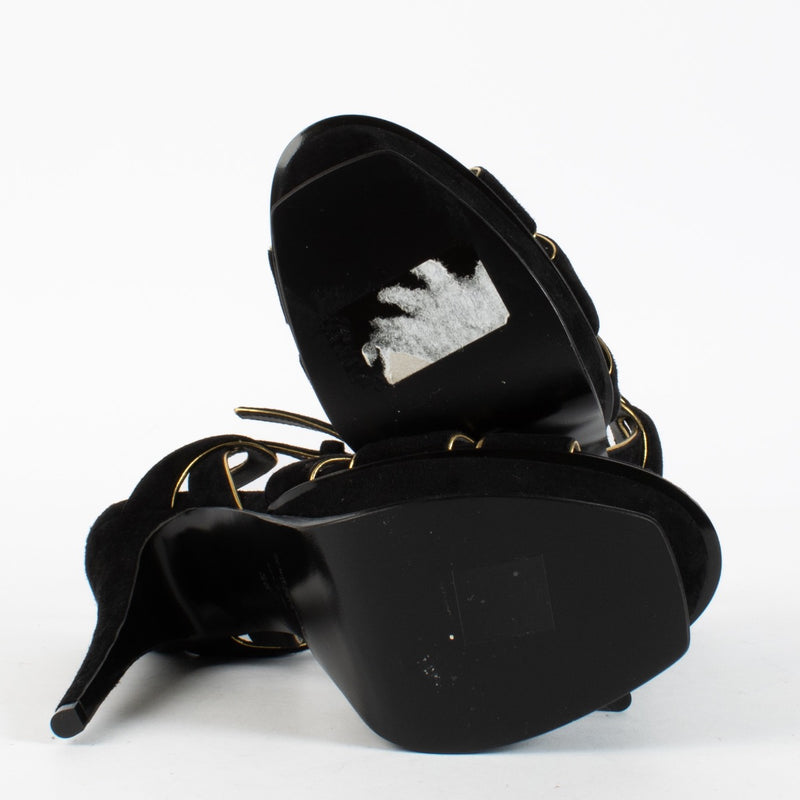 Authentic pre-loved Saint Laurent Black Tribute Sandals — Size 38 on Labellov.com