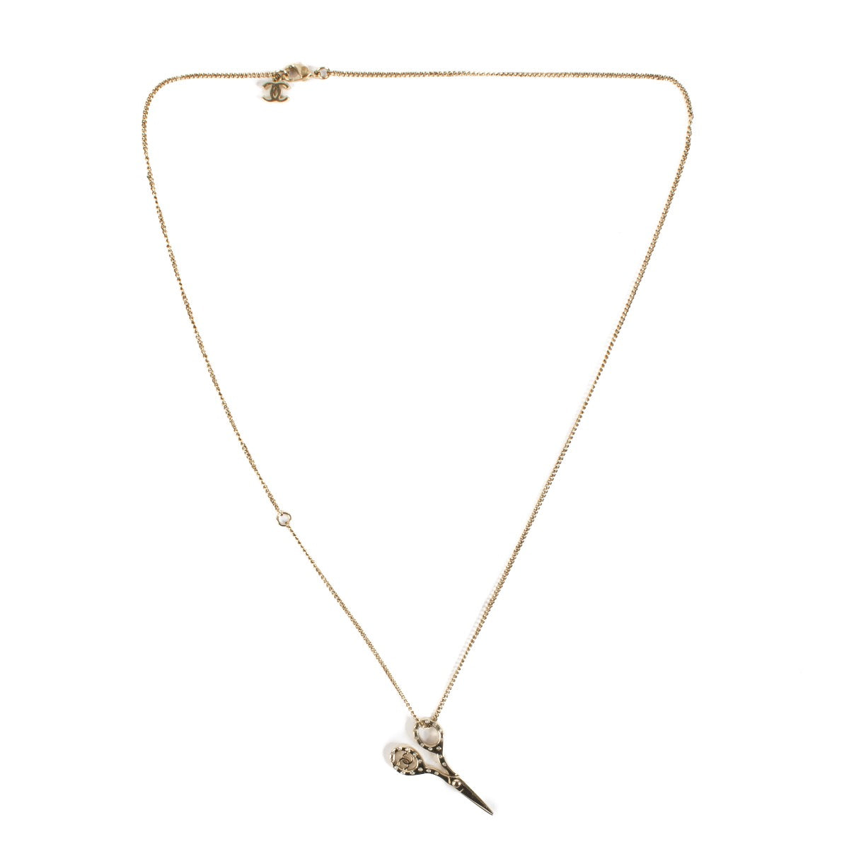 Chanel 22A Scissors Pendant Necklace