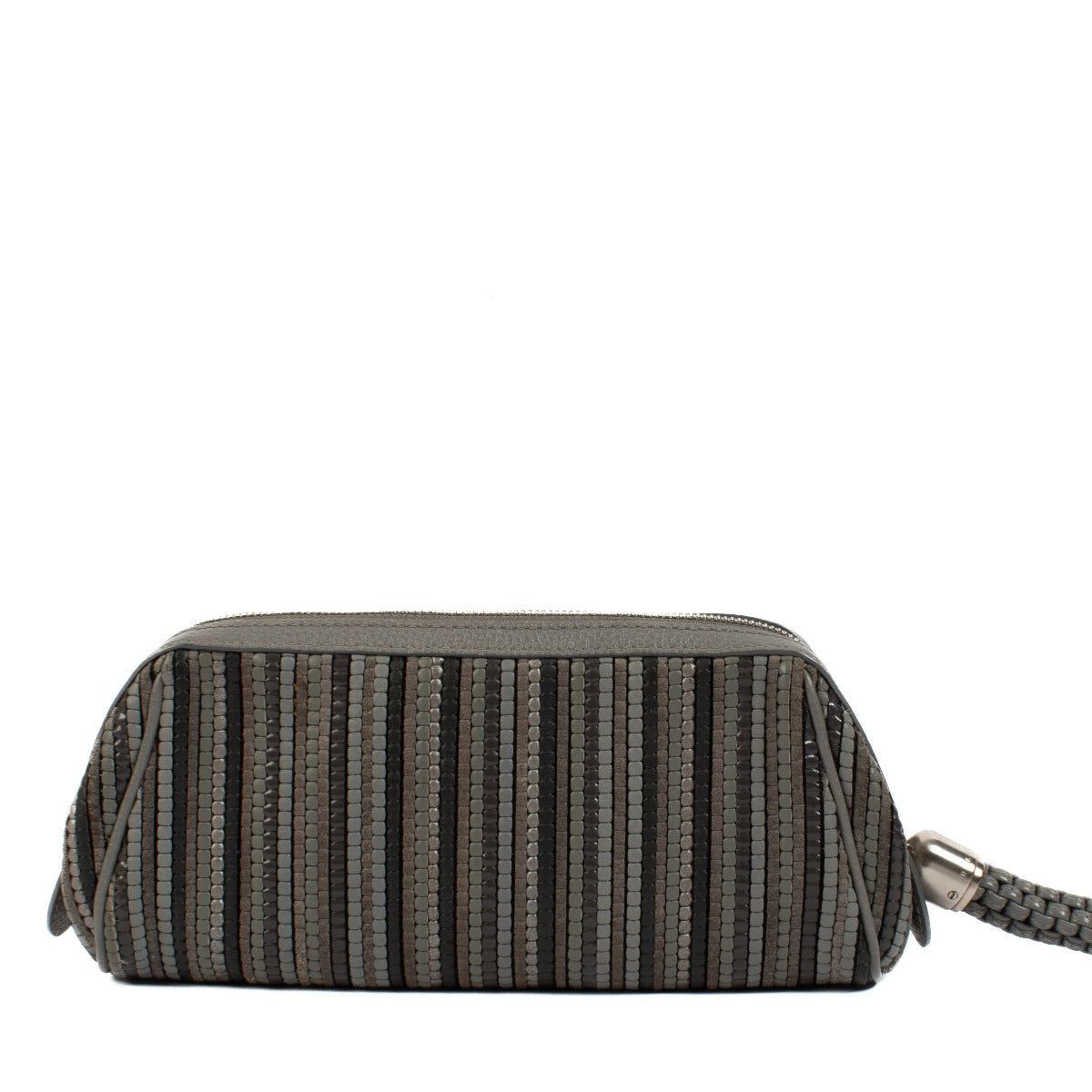 Delvaux Grijze Toile De Cuir Pouch Clutch