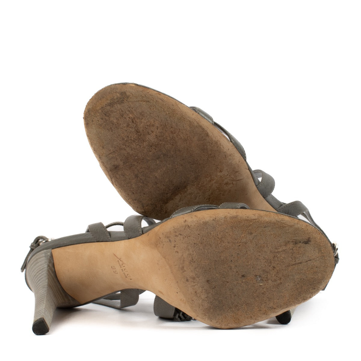 shop 100% authentic second hand Gucci Grey Leather Tassel Sandals - Size 39 on Labellov.com